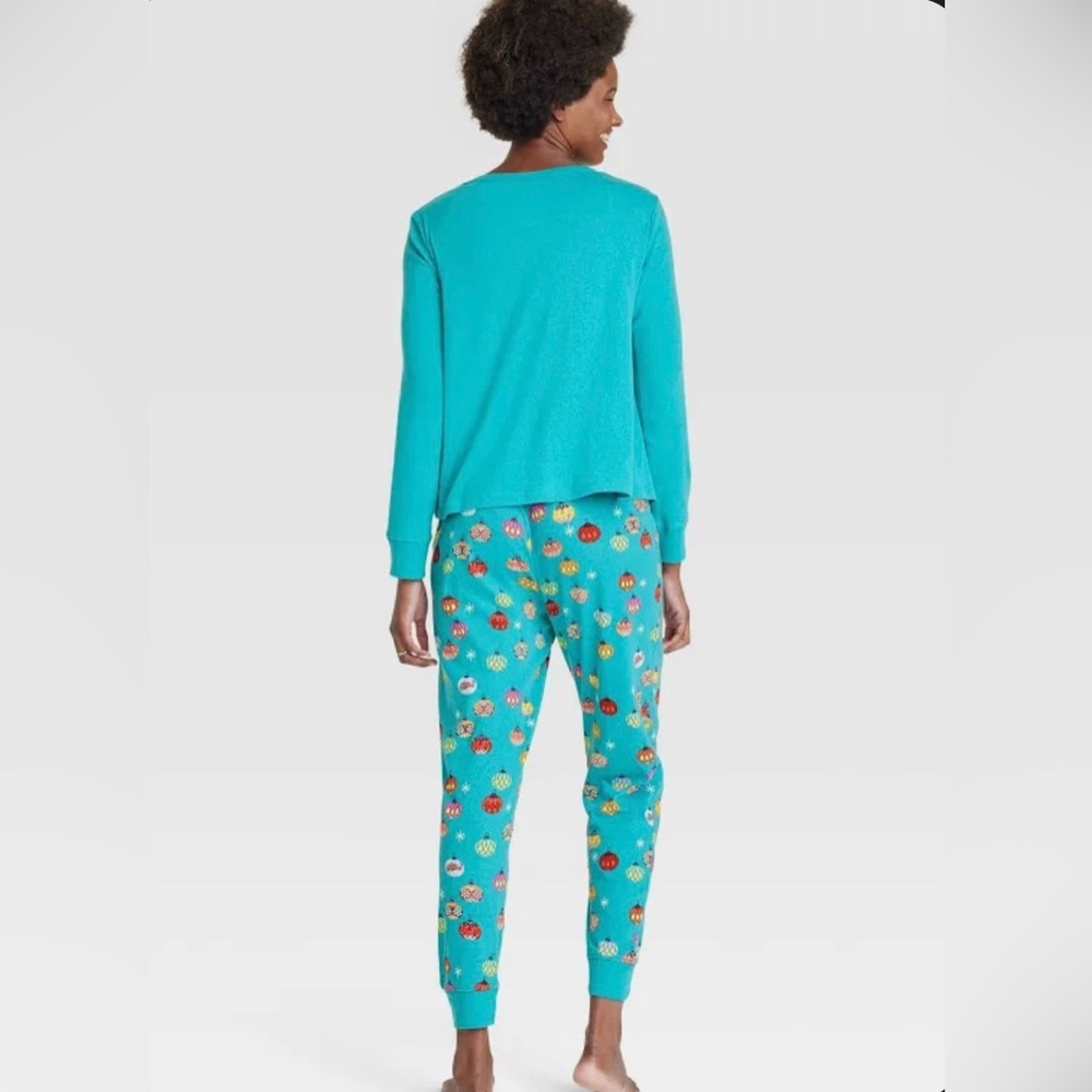 Women's Feliz Navidad Christmas 2pc Pajama Set, Turquoise Blue - Wondershop - Picture 2 of 6